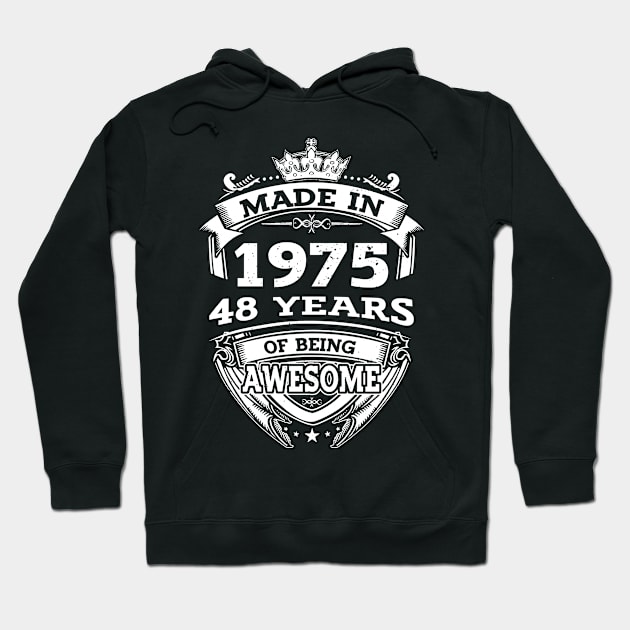 Made In 1975 47 Years Of Being Awesome Gift 2023 Birthday Hoodie by sueannharley12